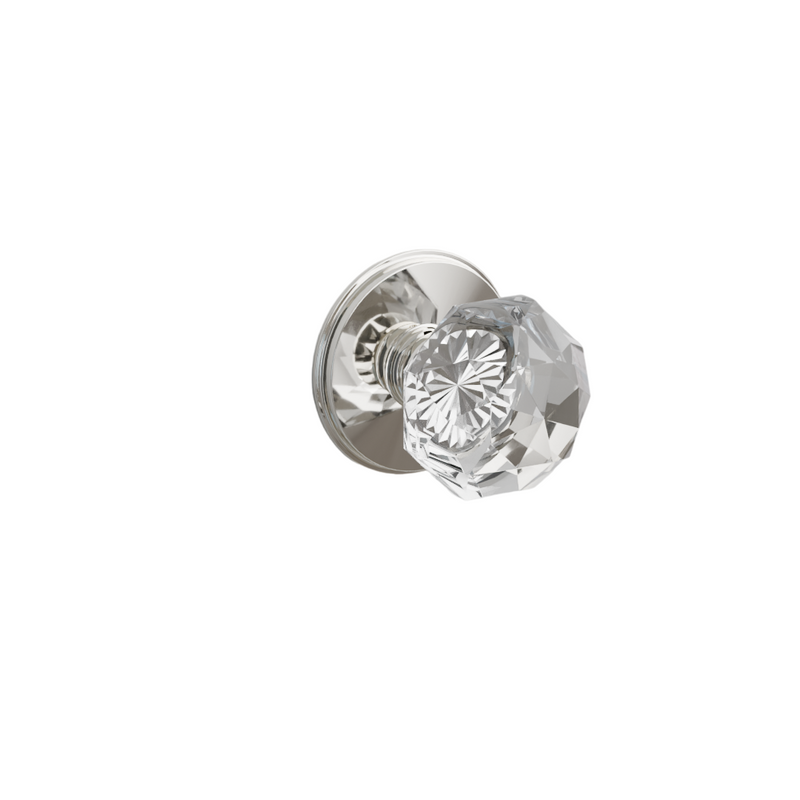 Emtek Door Handle - Diamond Knob Watford Rosette - Glass