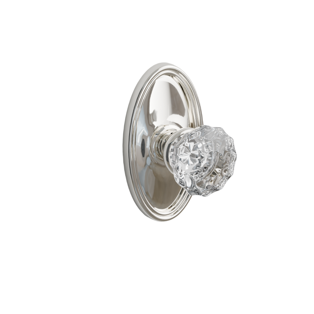 Emtek Door Handle - Astoria Knob Oval  Rosette - Glass