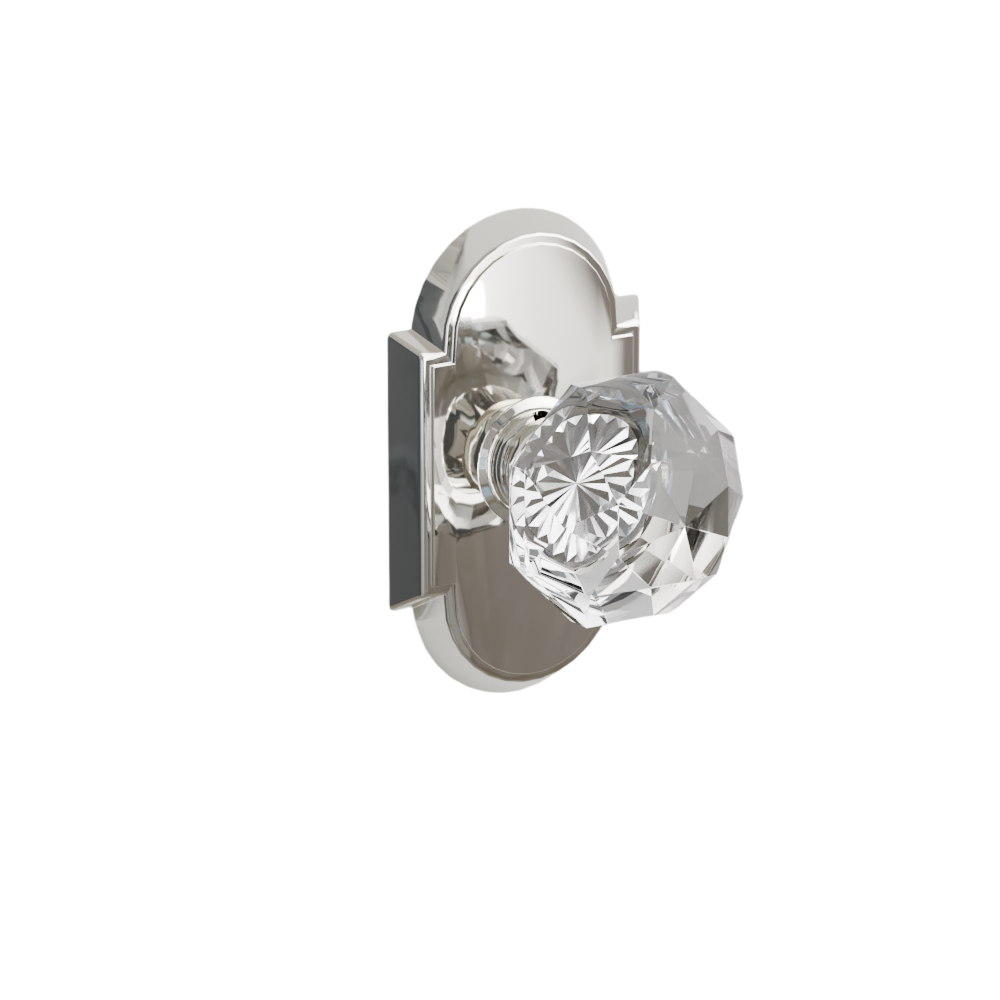 Emtek Door Handle - Diamond Knob #8 Rosette - Glass