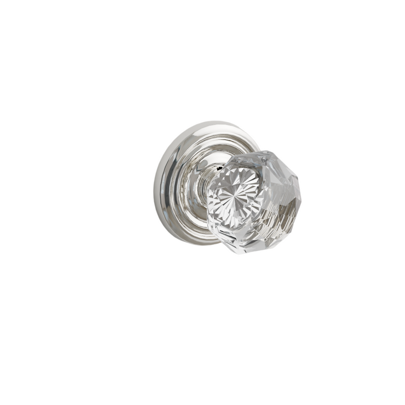 Emtek Door Handle - Diamond Knob Regular Rosette - Glass