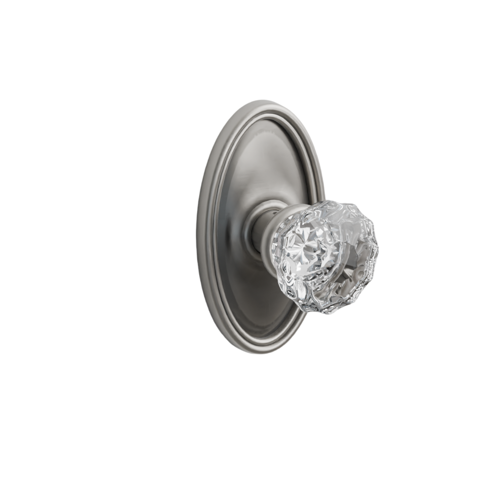 Emtek Door Handle - Astoria Knob Oval  Rosette - Glass