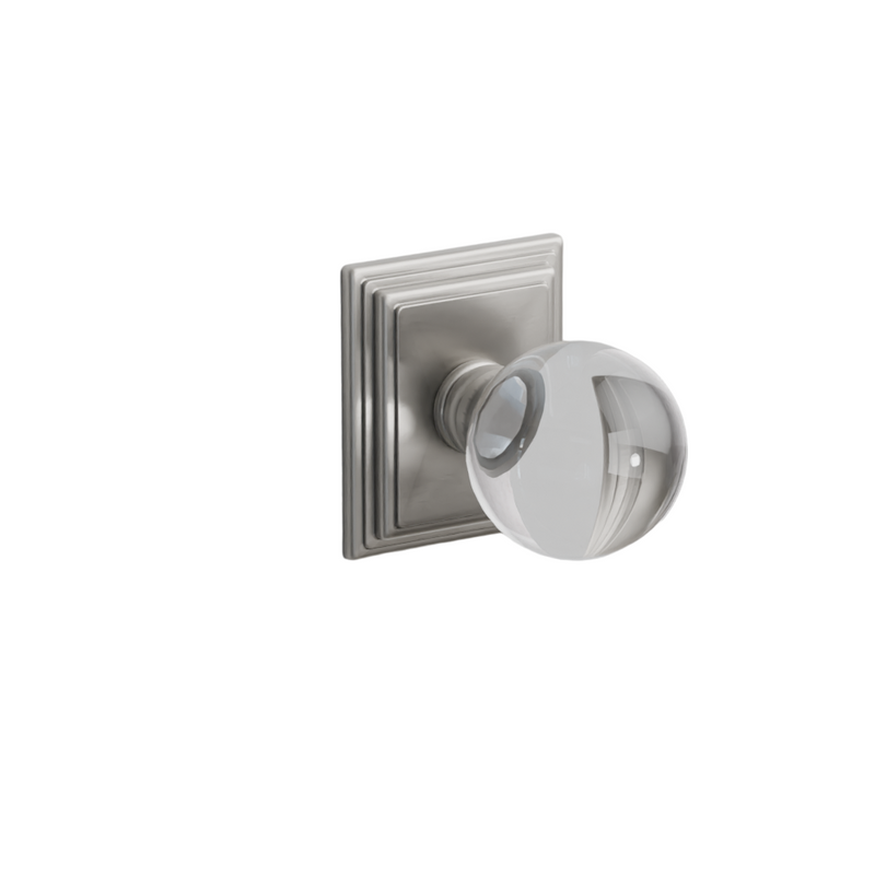 Emtek  Door Handle - Bristol Knob Wilshire Rosette - Glass