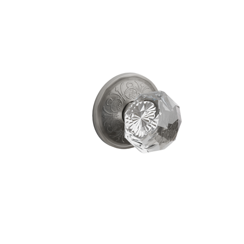 Emtek Door Handle - Diamond Knob Lancaster  Rosette - Glass