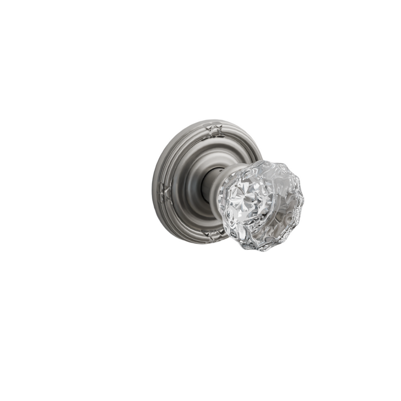 Emtek Door Handle - Astoria Knob Ribbon & Reed Rosette - Glass