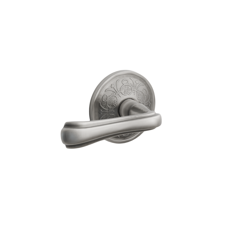 Emtek Door Handle - Wembley  Lever Lancaster  Rosette - Designer Brass