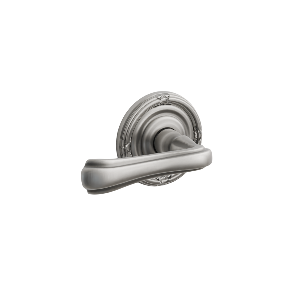 Emtek Door Handle - Wembley  Lever Ribbon & Reed Rosette - Designer Brass
