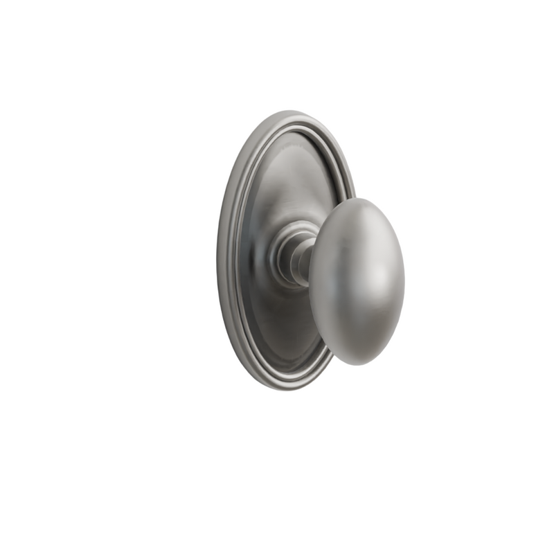 Emtek Door Handle -Egg Knob Oval Rosette - Classic Brass