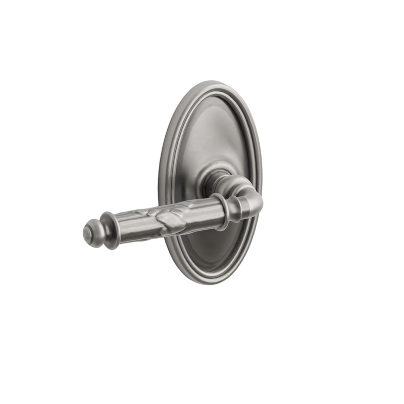 Emtek Door Handle - Ribbon & Reed Lever Oval Rosette - Designer Brass