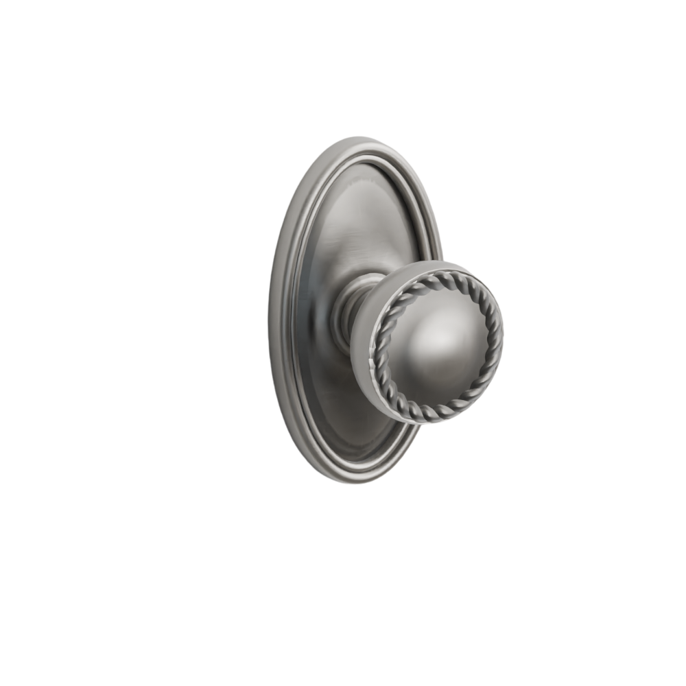 Emtek Door Handle - Rope Knob Oval Rosette - Designer Brass