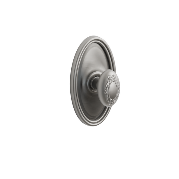 Emtek Door Handle - Victoria Knob Oval Rosette - Designer Brass