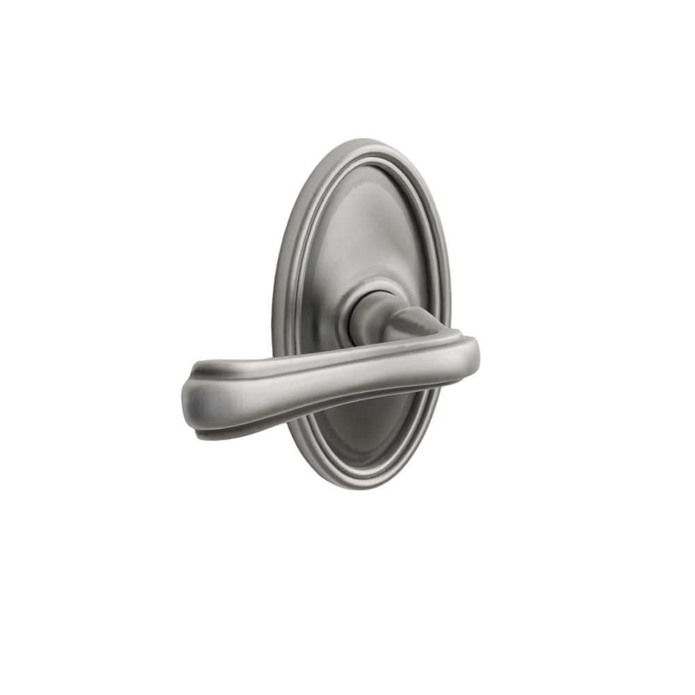 Emtek Door Handle - Wembley  Lever Oval Rosette - Designer Brass