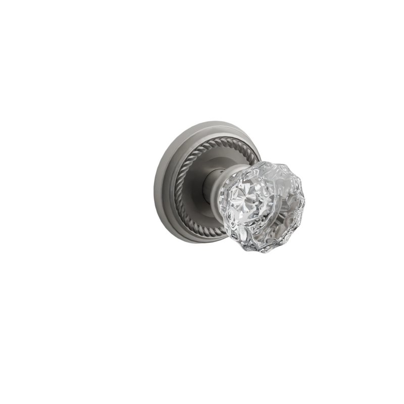 Emtek Door Handle - Astoria Knob Rope  Rosette - Glass