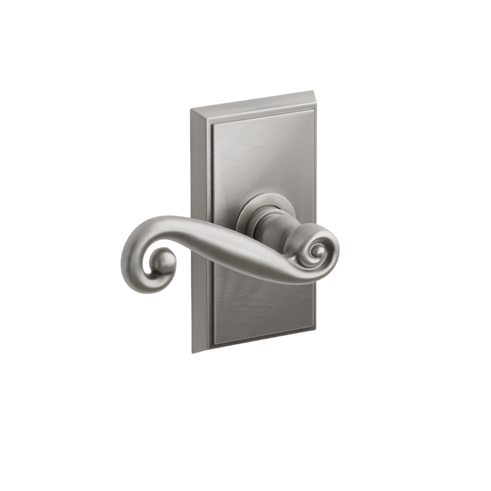 Emtek  Door Handle - Rustic Lever Rectangular Rosette - Designer Brass