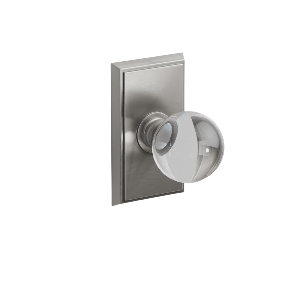 Emtek  Door Handle - Bristol Knob Rectangular Rosette - Glass