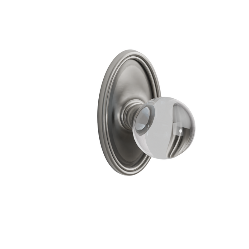 Emtek Door Handle - Bristol Knob Oval  Rosette - Glass