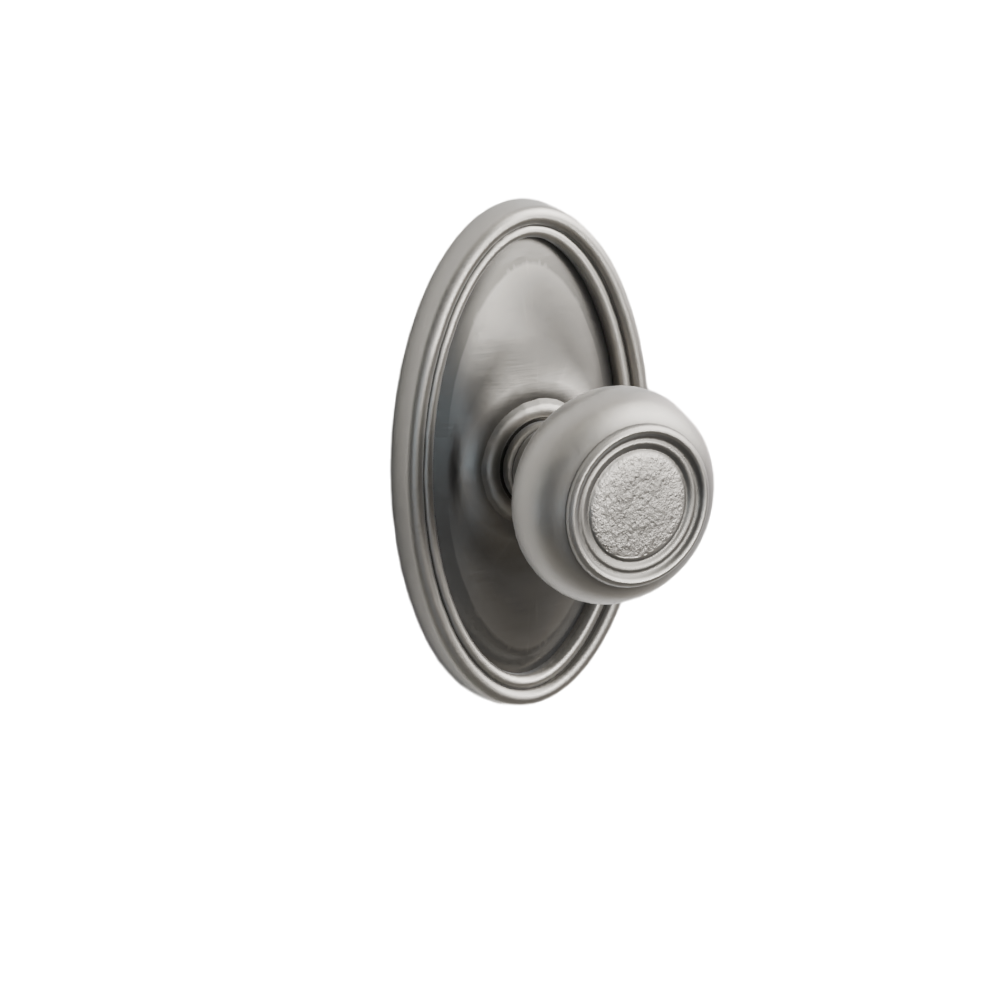 Emtek Door Handle - Belmont Knob Oval Rosette - Designer Brass