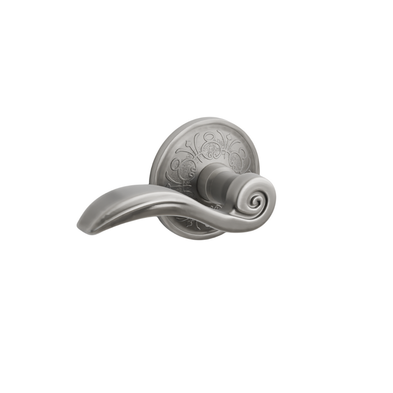Emtek Door Handle - Elan  Lever Lancaster  Rosette - Designer Brass
