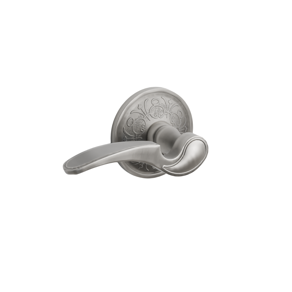 Emtek Door Handle - Coventry Lever Lancaster  Rosette - Designer Brass