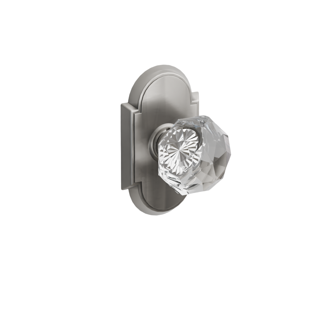 Emtek Door Handle - Diamond Knob #8 Rosette - Glass