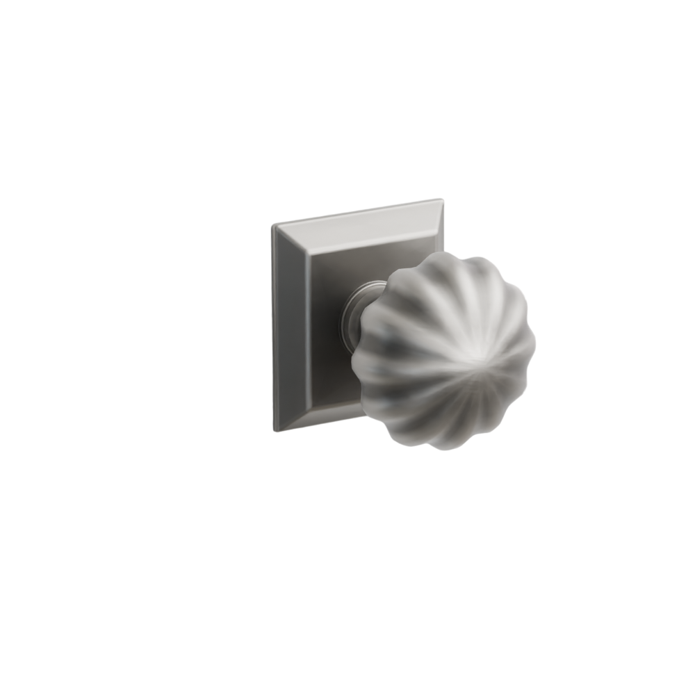 Emtek  Door Handle - Melon Knob Quincy Rosette - Classic Brass