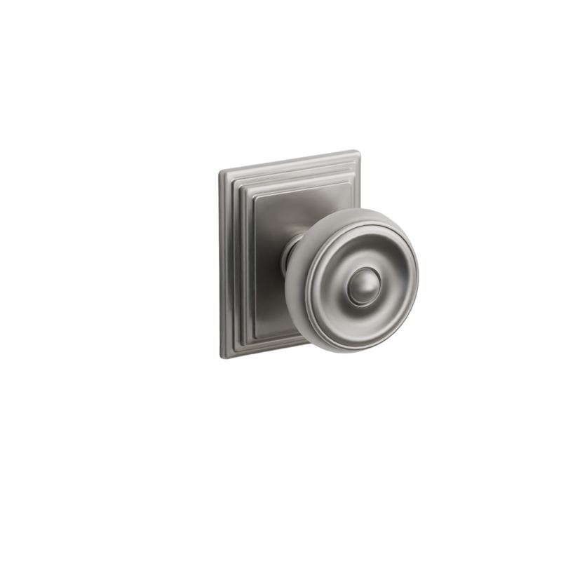 Emtek  Door Handle - Waverly Knob Wilshire Rosette - Classic Brass