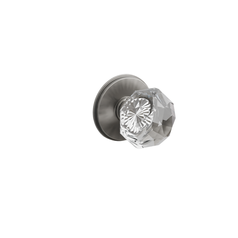 Emtek Door Handle - Diamond Knob Watford Rosette - Glass