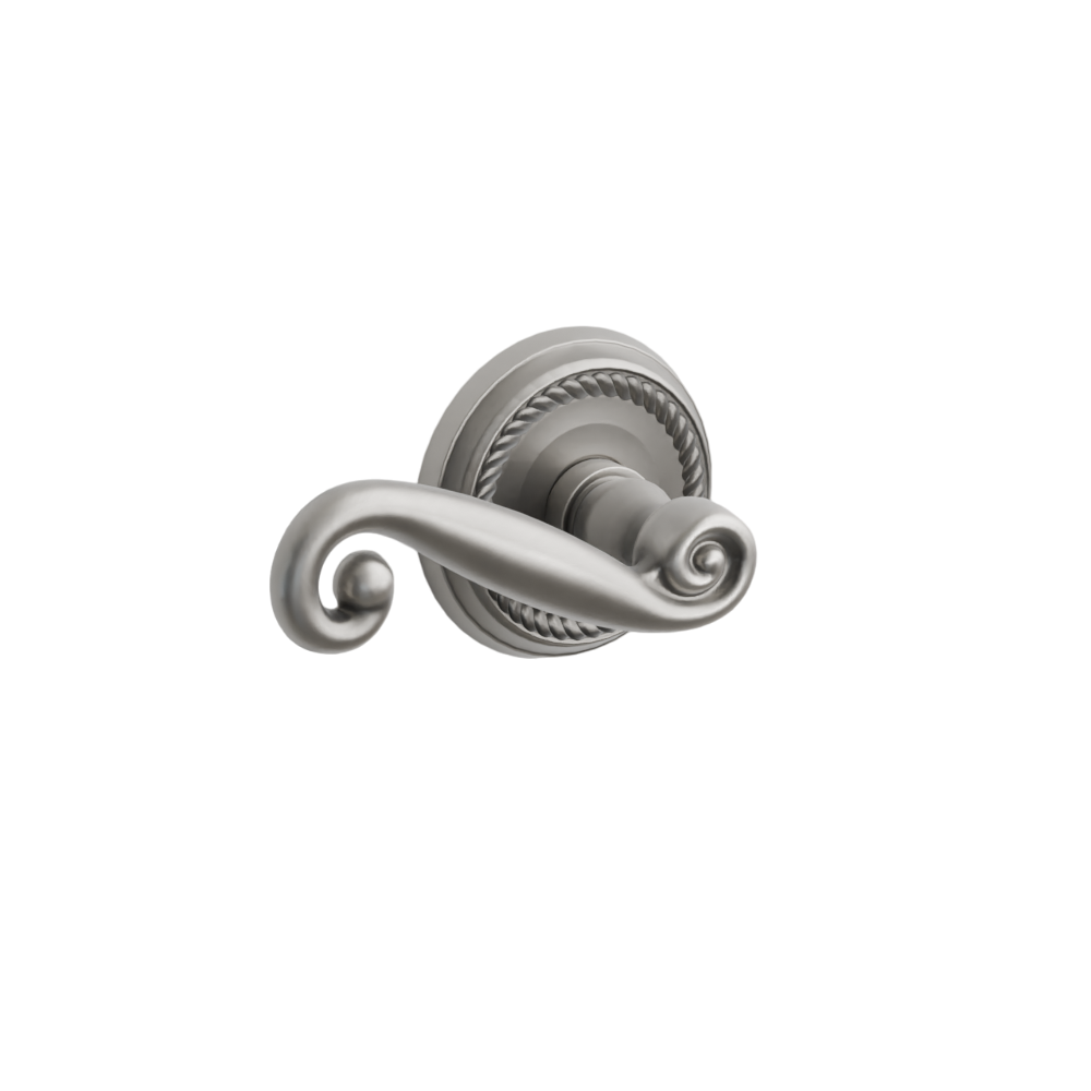 Emtek Door Handle - Rustic Lever Rope  Rosette - Designer Brass