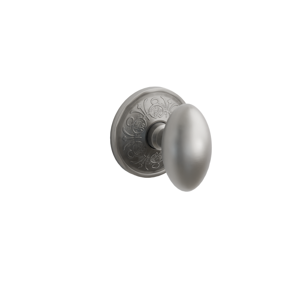 Emtek Door Handle - Egg Knob Lancaster Rosette - Classic Brass
