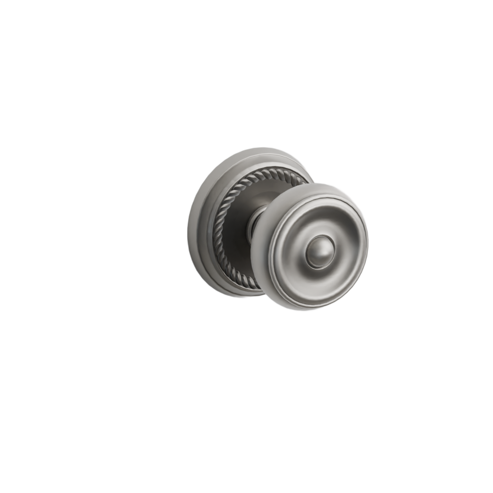 Emtek Door Handle - Waverly Knob Rope Rosette - Classic Brass