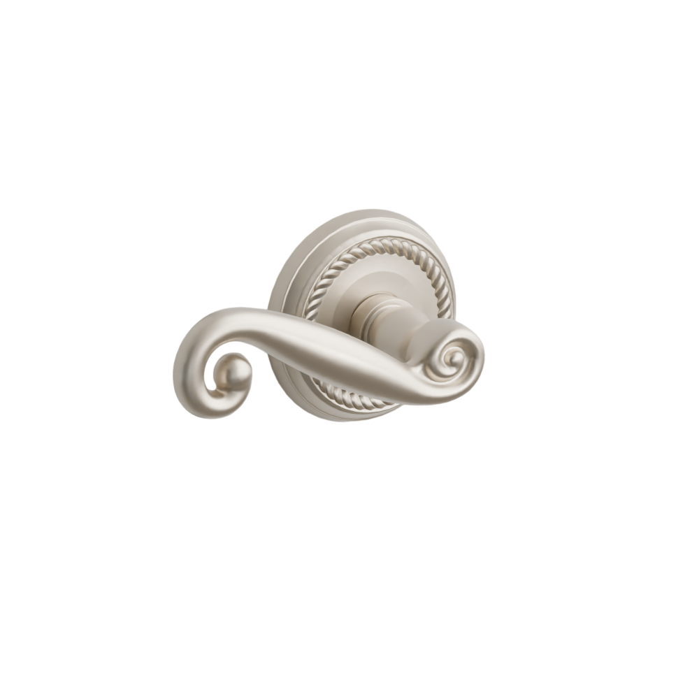 Emtek Door Handle - Rustic Lever Rope  Rosette - Designer Brass