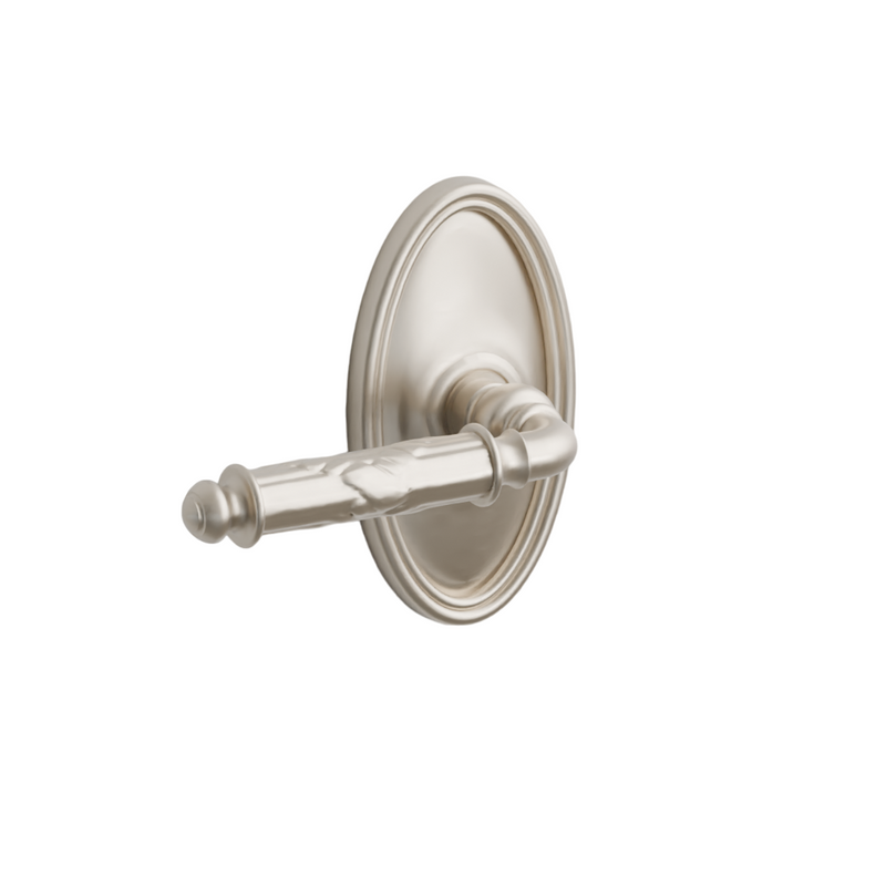 Emtek Door Handle - Ribbon & Reed Lever Oval Rosette - Designer Brass