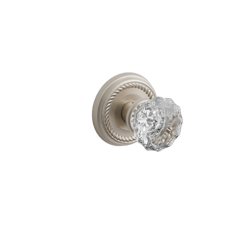 Emtek Door Handle - Astoria Knob Rope  Rosette - Glass