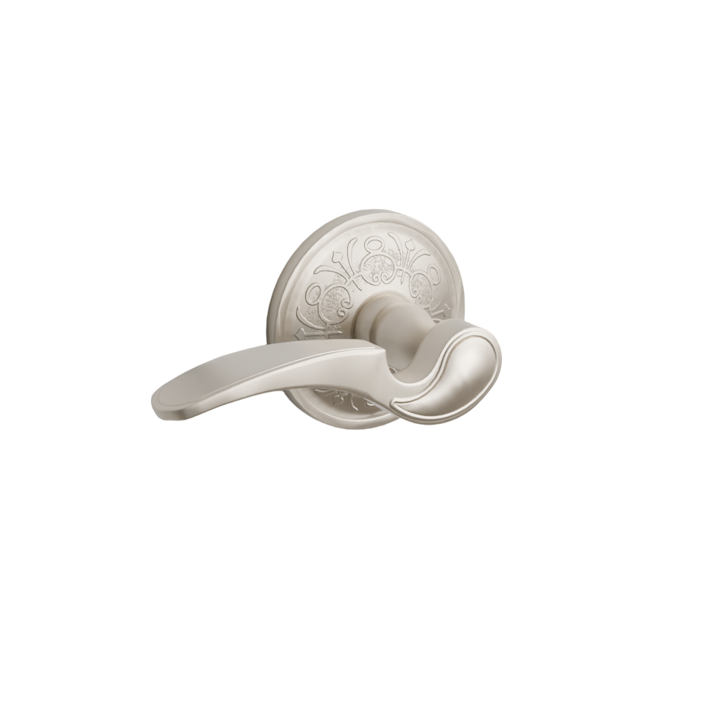 Emtek Door Handle - Coventry Lever Lancaster  Rosette - Designer Brass