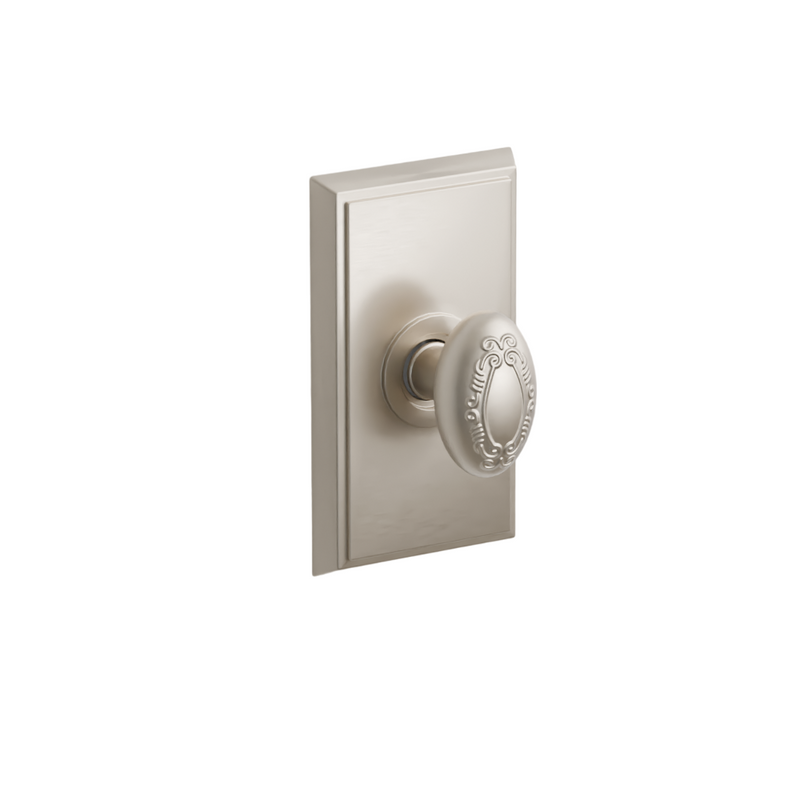 Emtek  Door Handle - Victoria Knob Rectangular Rosette - Designer Brass