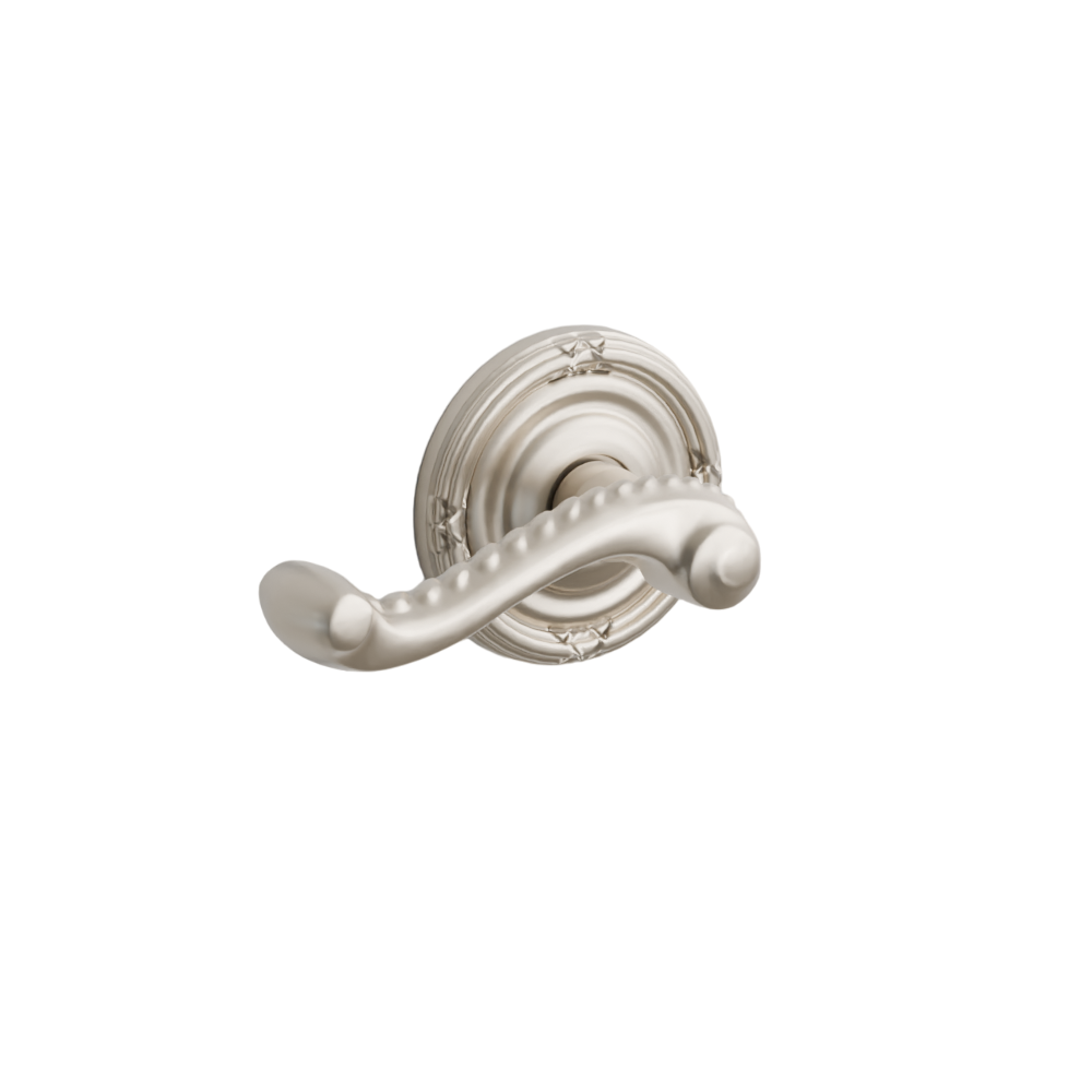 Emtek Door Handle - Rope  Lever Ribbon & Reed Rosette - Designer Brass