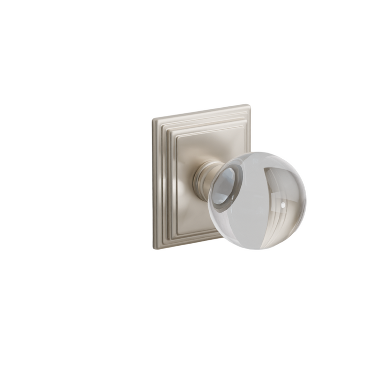 Emtek  Door Handle - Bristol Knob Wilshire Rosette - Glass