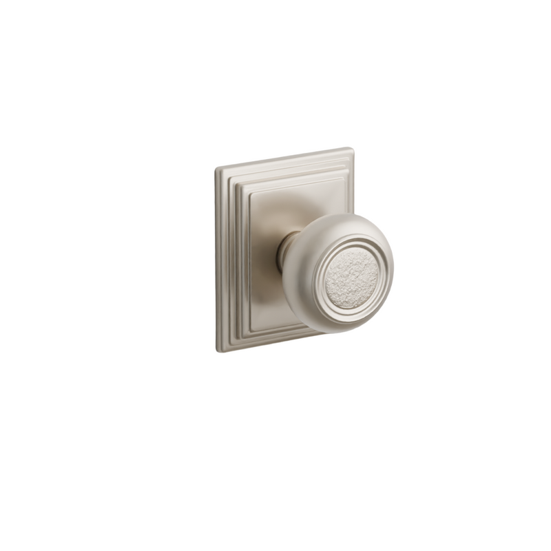 Emtek  Door Handle - Belmont Knob Wilshire Rosette - Designer Brass