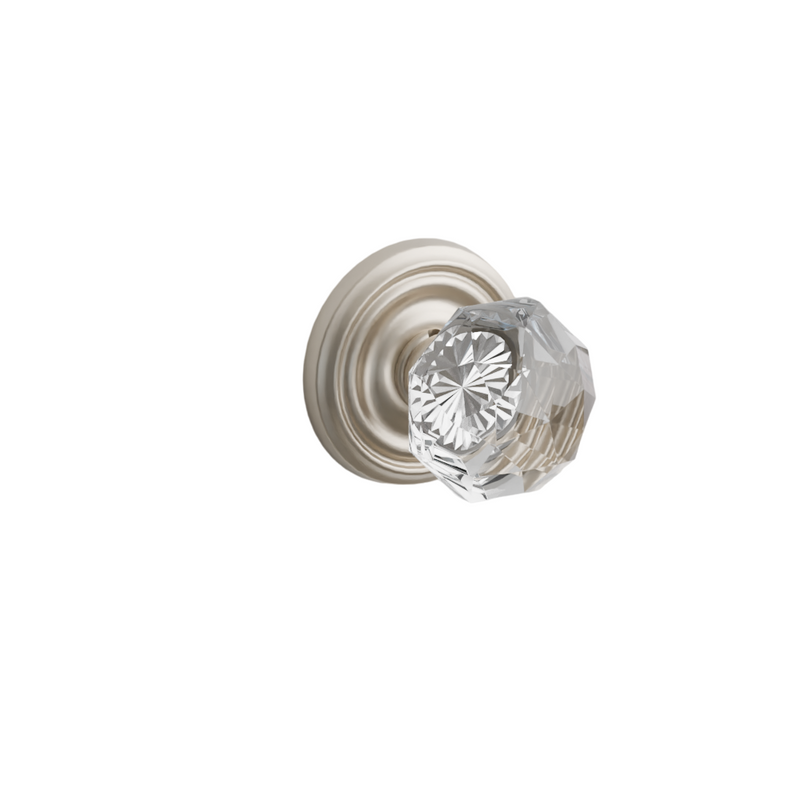 Emtek Door Handle - Diamond Knob Regular Rosette - Glass