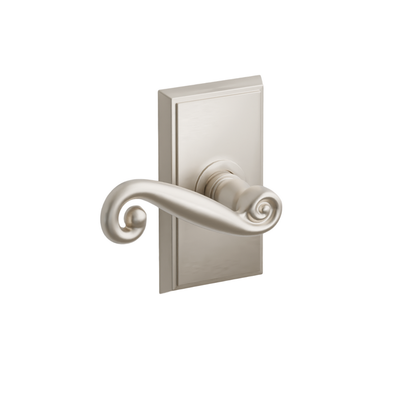 Emtek  Door Handle - Rustic Lever Rectangular Rosette - Designer Brass