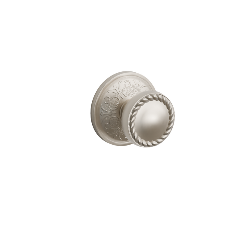 Emtek Door Handle - Rope Knob Lancaster  Rosette - Designer Brass