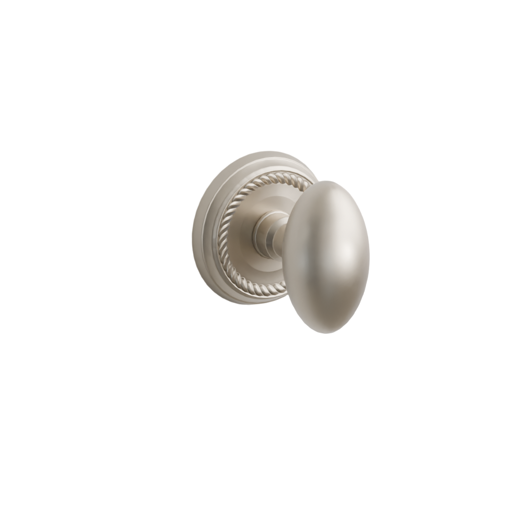 Emtek Door Handle - Egg Knob Rope Rosette - Classic Brass