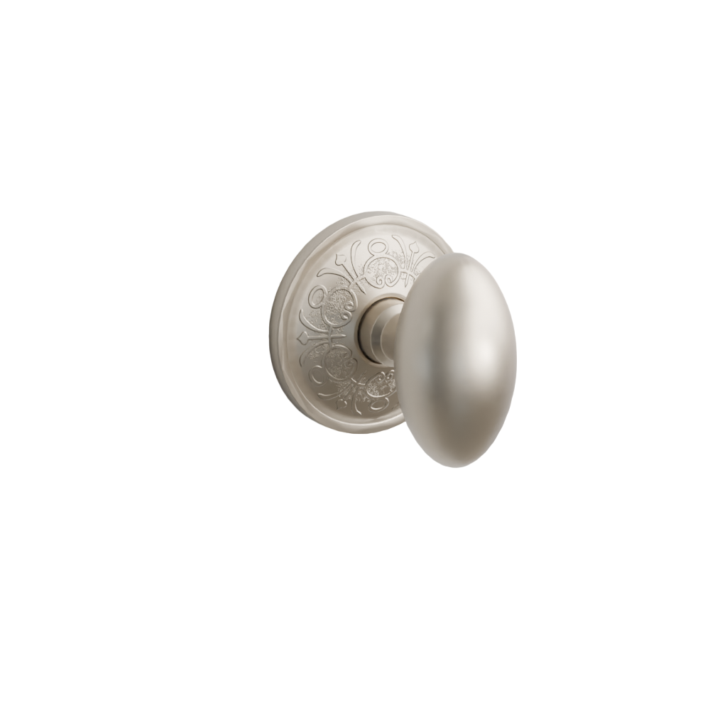Emtek Door Handle - Egg Knob Lancaster Rosette - Classic Brass