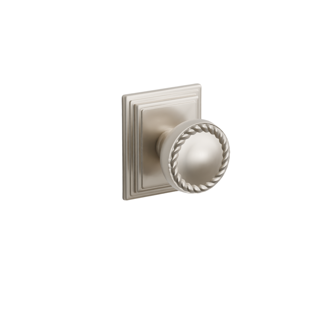 Emtek  Door Handle - Rope Knob Wilshire Rosette - Designer Brass