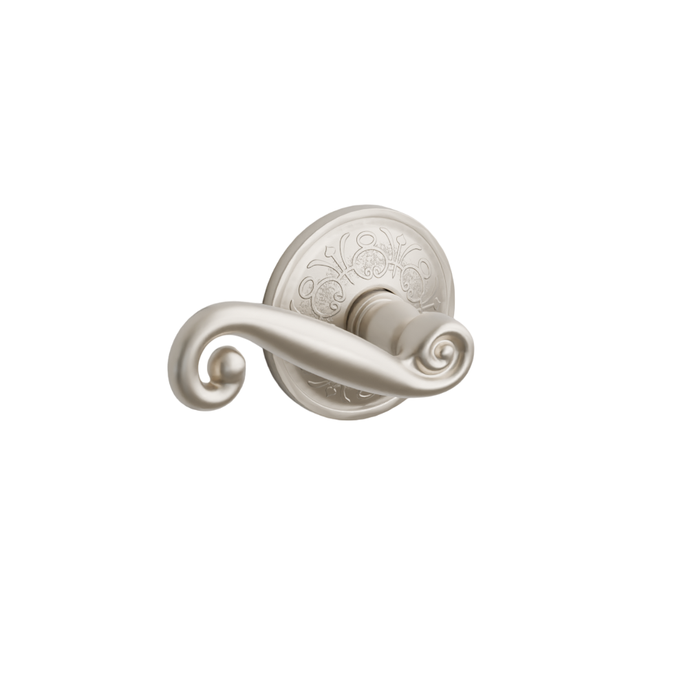 Emtek Door Handle - Rustic   Lever Lancaster  Rosette - Designer Brass
