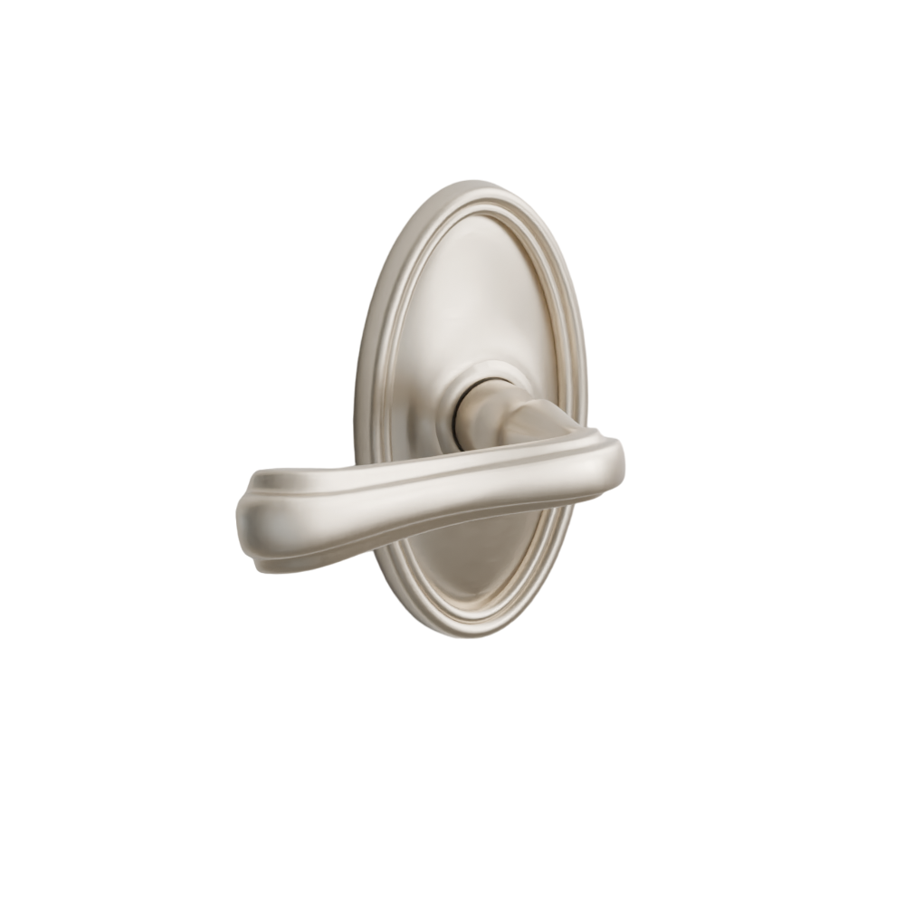Emtek Door Handle - Wembley  Lever Oval Rosette - Designer Brass
