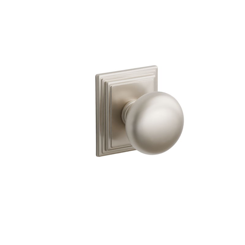 Emtek  Door Handle - Providence Knob Wilshire Rosette - Classic Brass