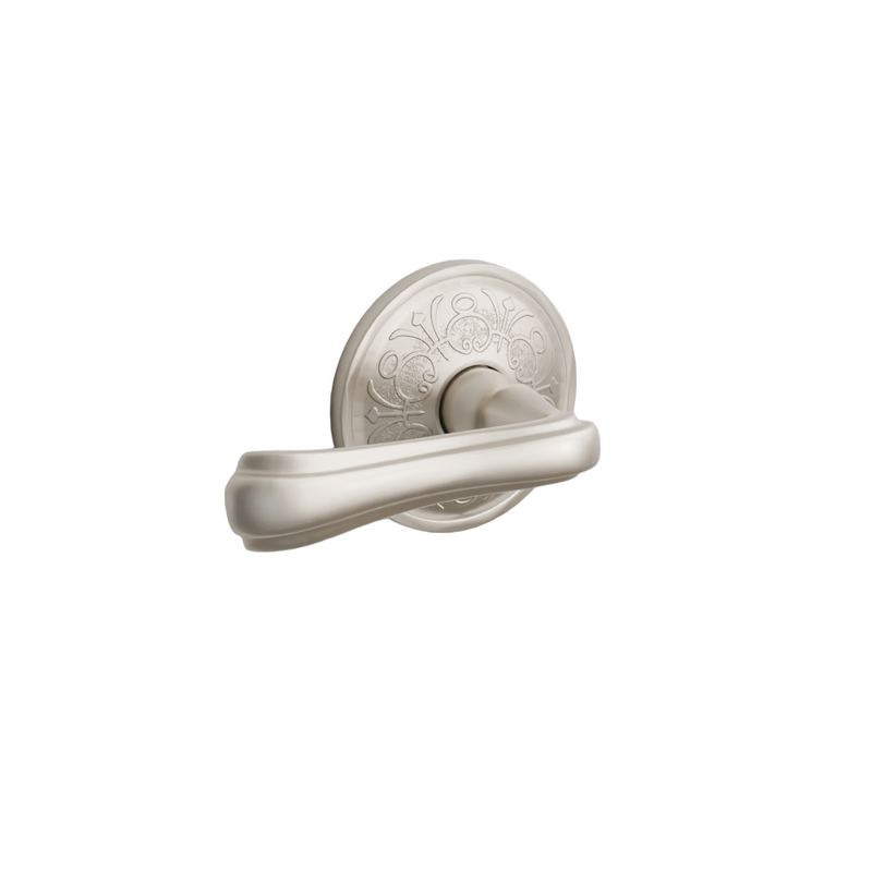 Emtek Door Handle - Wembley  Lever Lancaster  Rosette - Designer Brass