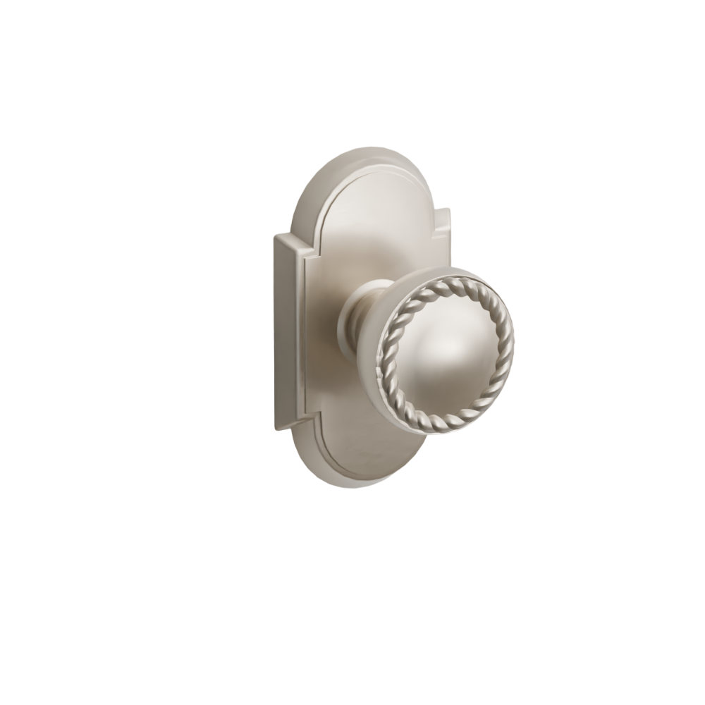 Emtek Door Handle - Rope Knob #8 Rosette - Designer Brass