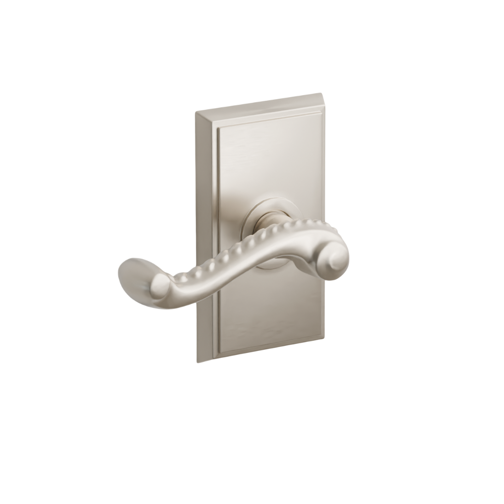 Emtek  Door Handle - Rope  Lever Rectangular Rosette - Designer Brass