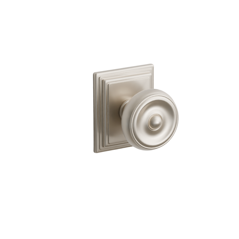 Emtek  Door Handle - Waverly Knob Wilshire Rosette - Classic Brass